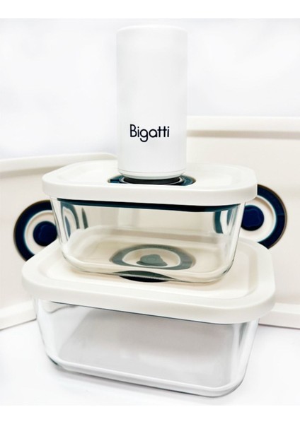 4'lü Cam Saklama Kabı ve Vakumlu Pompa Seti, Bej, 9 Parça fırsatları