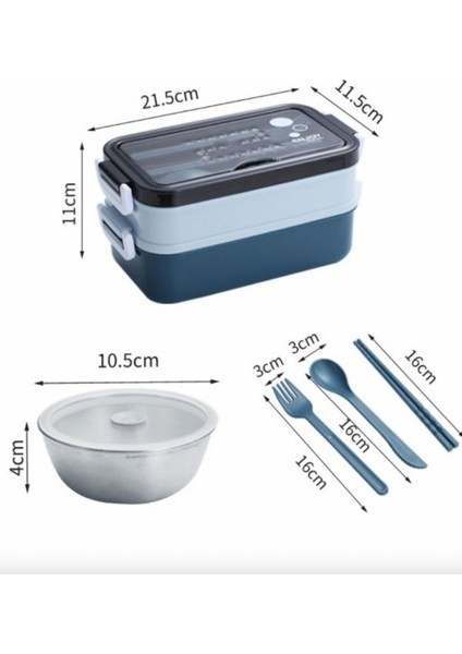 Paslanmaz Çelik Lunch box, 1400 ml 3 Katlı Beslenme Kutusu, Yemek Kutusu, Iş ve Okul Için, Yeşil