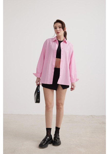 Oversize Kadın Gömlek Pembe fiyatları