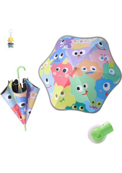 Karikatür Yaratıcı Kasnak Yuvarlak Köşeli Çocuk Şemsiye Büyük Yağmur ve Güneşli Çift Kullanımlı Erkek ve Kız Ilkokul Öğrencileri Için Özel (Yurt Dışından)