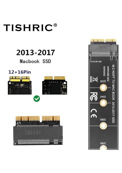 Nvme SSD 2013 macbook SSD Çevirici Nvme SSD 12+16 Pin Çevirici fırsatları