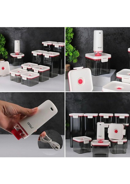 10 Parça Vakumlu Saklama Kabı Seti, Şeffaf ve Beyaz, Pratik ve Güvenli Saklama fiyatları