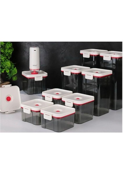 10 Parça Vakumlu Saklama Kabı Seti, Şeffaf ve Beyaz, Pratik ve Güvenli Saklama modelleri