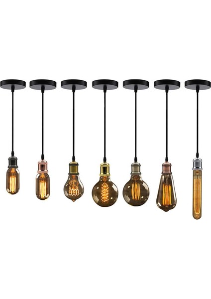 Metal Sarkıt Red Gold Lamba Bakır Retro Aydınlatma Bakır Soket E27 Duy Takımı fiyatları
