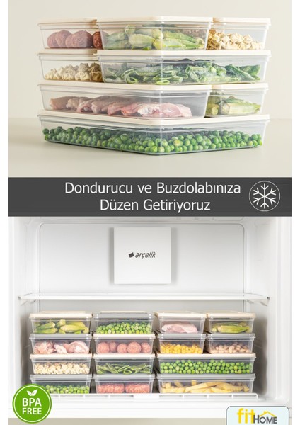 10'lu Fitbox Set Hava Geçirmez Buzluk ve Buzdolabı Düzenleyici Set fırsatları