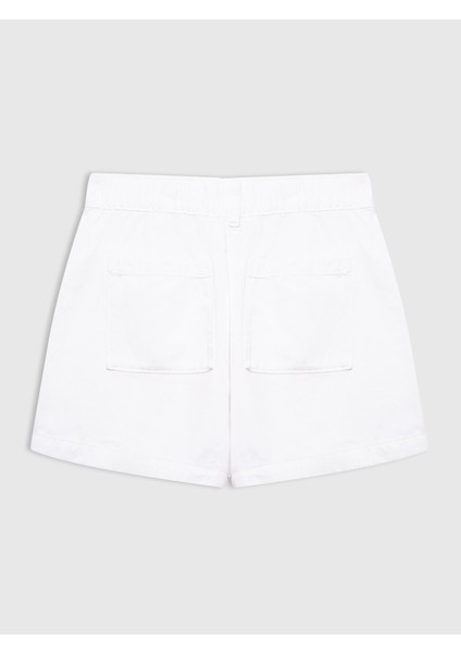 Kadın Beyaz Ultrasoft Easy Utility Denim Şort