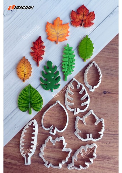 7'Li Tropik / Sonbahar Yaprak Kurabiye Ve Şeker Hamuru Kalıbı / Yapraklar