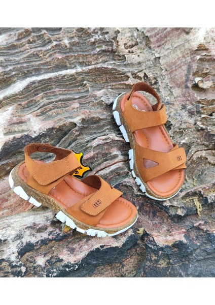 Kız Çocuk Hakiki Deri Tam Ortopedik Yumuşak Sandalet
