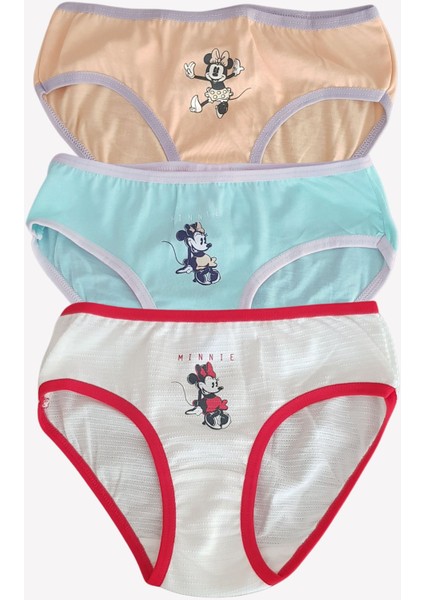 Baskılı Lisanslı Kız Çocuk Külot Minnie Mouse 3'lü Paket