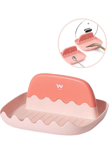 Renkli Kapak ve Kaşık Tutucu, Pratik ve Şık Saklama Çözümü, 40x50 cm, Pembe