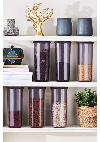 9'lu Antrasit Renkli Saklama Kabı Seti, Pratik ve Şık Mutfak Çözümü modelleri