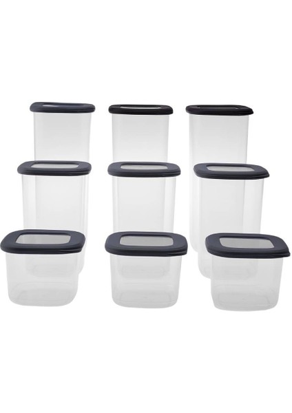 9'lu Antrasit Renkli Saklama Kabı Seti, Pratik ve Şık Mutfak Çözümü indirimleri