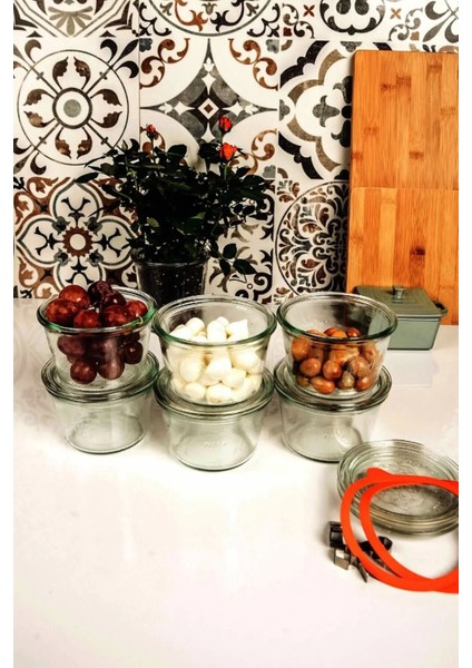 Şık 370 ml Kısa Kavanoz Seti, 6 Adet, Bej Renkli, Pratik ve Kullanışlı Tasarım