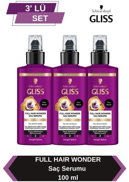 Full Hair Wonder Sıvı Saç Bakım Serumu 100 ml x 3 Adet
