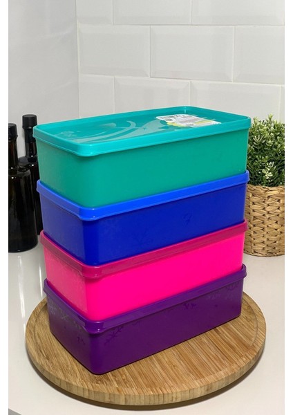 Çok Renkli 4'lü Derin Dondurucu Saklama Kabı 2100 ml No Frost Düşük Buzluk İçin fiyatları