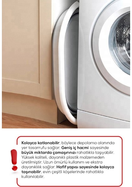 Katlanabilir Akordiyon Çamaşır Sepeti, Gri, 25 L, Hafif ve Pratik Kullanım fiyatları