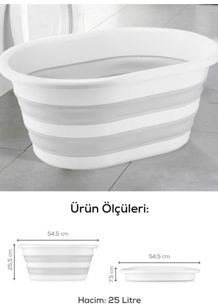 Katlanabilir Akordiyon Çamaşır Sepeti, Gri, 25 L, Hafif ve Pratik Kullanım modelleri