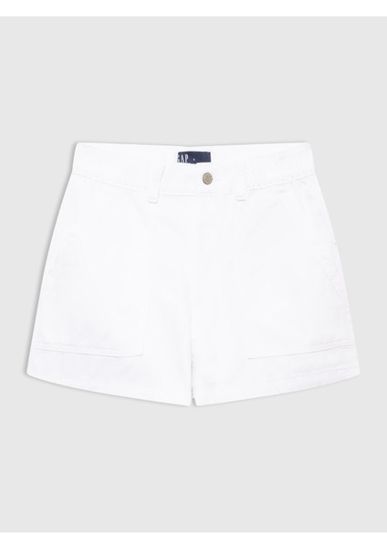 Kadın Beyaz Ultrasoft Easy Utility Denim Şort