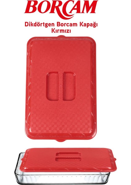 Kırmızı dikdörtgen plastik kapak, mutfak kullanımına uygun, şık ve pratik tasarım