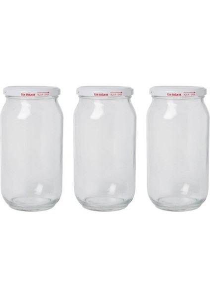 Şeffaf 1L cam kavanoz seti, 12 adet (6 kapak hediye), turuncu renkli, kapaklı