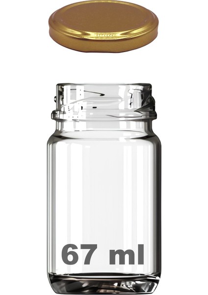 Cam şişe, altın kapaklı, 75 ml, şeffaf, kullanışlı ve şık tasarım, 1 adet