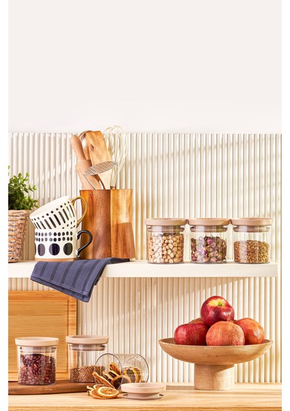 6'lı Bej Saklama Kabı Seti, Pratik ve Şık Mutfak Gereçleri fiyatları