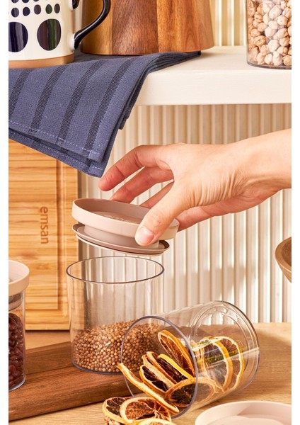 6'lı Bej Saklama Kabı Seti, Pratik ve Şık Mutfak Gereçleri modelleri