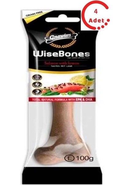 Köpek Ödül Kemiği Somonlu ve Limonlu 100 gr x 4 Adet