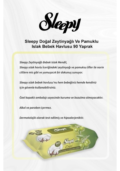 Doğal Zeytinyağlı ve Pamuklu Islak Bebek Havlusu 90 Yaprak 5 Al 4 Öde ve Rosie Pamuk