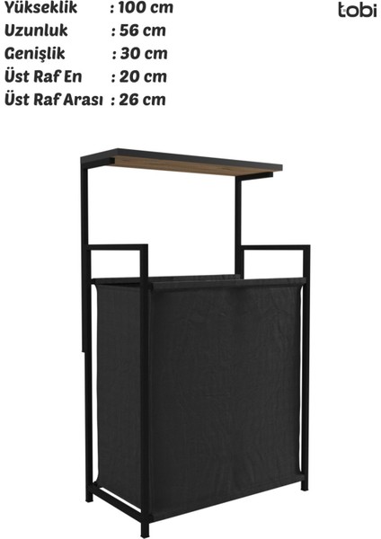 Geniş Ahşap Çamaşır Sepeti, Üst Raflı, Kumaş Kaplı, Banyo ve Ev için, Siyah, 80 L fırsatları