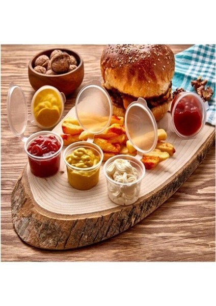 Turuncu 2oz sızdırmaz şeffaf plastik sos kabı, 100 adet paket fiyatları