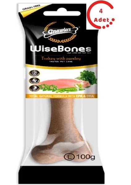 Wisebones Hindili ve Maydonzlu Köpek Ödülü Large x 4 Adet