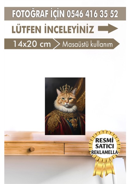No:31 Kişiye Özel Tasarım Evcil Hayvan Tablosu Patili Hediyelik Kraliyet Kıyafetli Portresi