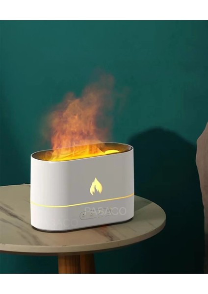 Alev Görünümlü Difüzör Oda Hava Nemlendirici Işıklı Ultrasonik Buhar Makinesi Aroma Terapi 230 ml Burun Tıkanıklığı fiyatları