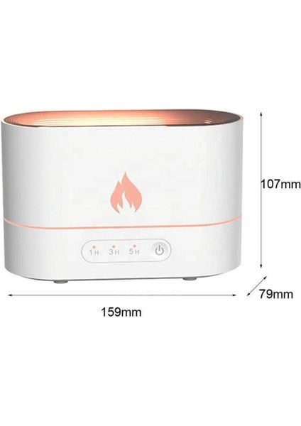 Alev Görünümlü Difüzör Oda Hava Nemlendirici Işıklı Ultrasonik Buhar Makinesi Aroma Terapi 230 ml Burun Tıkanıklığı indirimleri