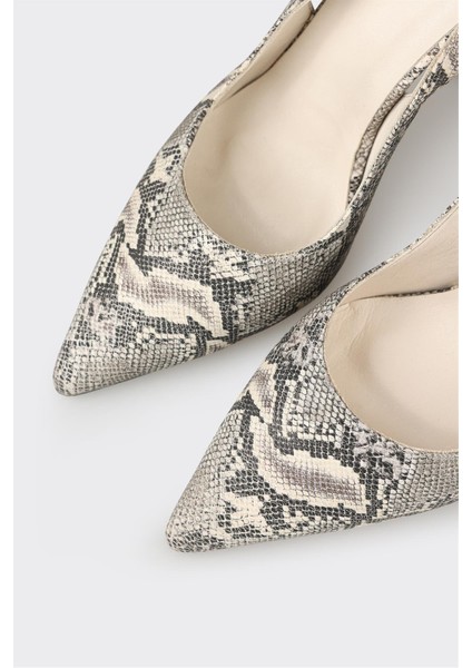 Gri Deri Kadın Topuklu Ayakkabı fırsatları