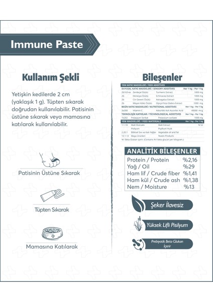 Immune Paste 100 gr Kediler için İmmun Sistem Destekleyici Premium Malt Paste Macun fırsatları
