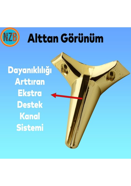 Mobilya Kanepe Sehpa Puf Koltuk Ayağı Altın Baza Ayak 15 cm 4 Adet fırsatları