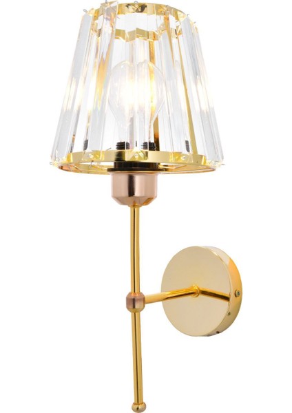 Lorenzo Model Gold Kaplamalı Taşlı Duvar Apliği Modern Aplik