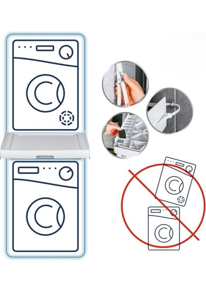 Universal Çamaşır ve Kurutma Makinesi Istifleme Aparatı Kayar Raflı fırsatları