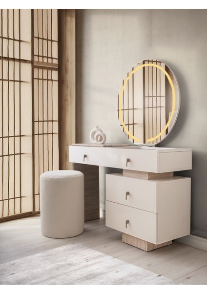 Platin Köşe Mdf Bazalı Ledli Yatak Odası Takımı