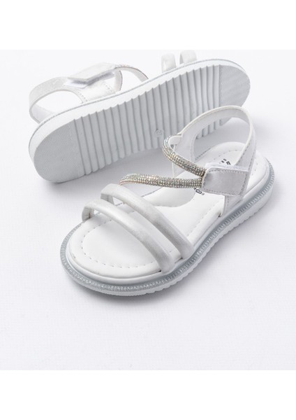 Kız Çocuk Cırtlı Taşlı Kaydırmaz Taban Sandalet fırsatları