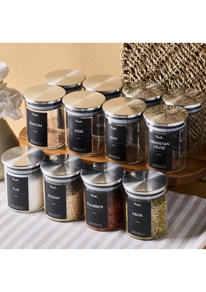 aurelia 12 Parça Metak Kapak Cam Baharatlık 225 ml