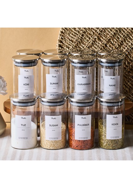 aurelia 12 Parça Metak Kapak Cam Baharatlık 325 ml