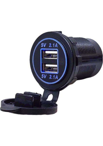 IC-266C-1 Pano Tip Ikili USB 4.2A Mavi Ledli
