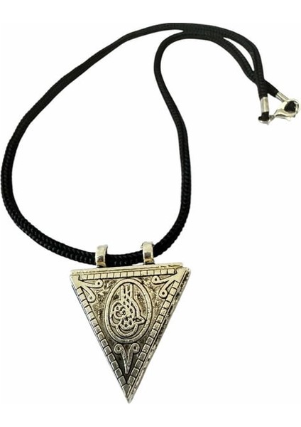Unisex Üçgen Metal Cevşen Dualı Kolye