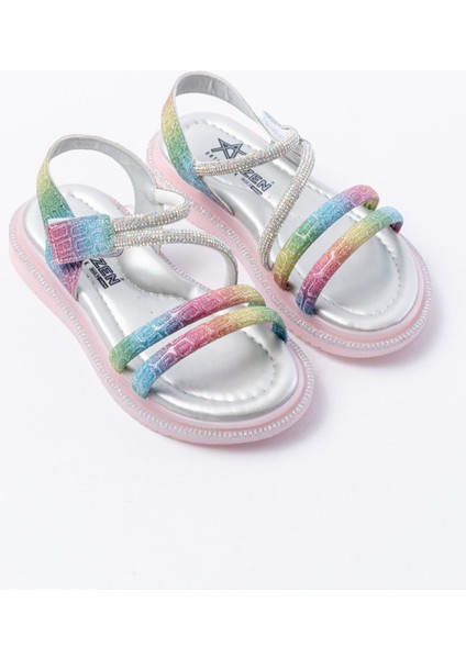 Kız Çocuk Cırtlı Taşlı Kaydırmaz Taban Sandalet fiyatları