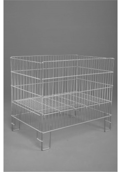 Katlanabilir 53x53x80 Çok Amaçlı Metal Sepet, Beyaz, Hafif ve Pratik Kullanım