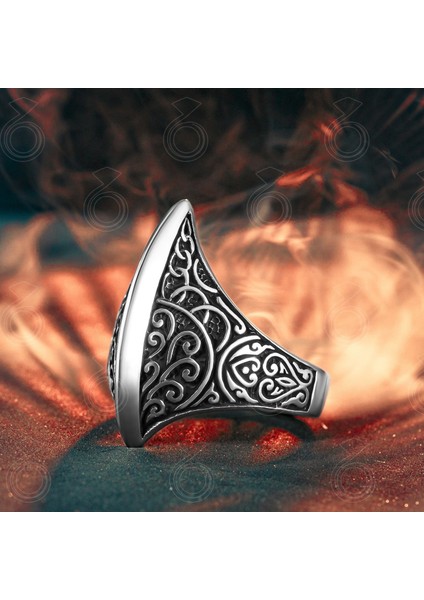 925 Ayar Gümüş Viking Baltası Tasarım Erkek Yüzük