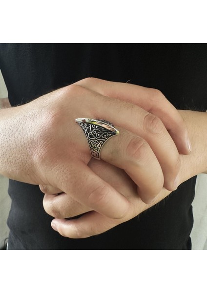 925 Ayar Gümüş Viking Baltası Tasarım Erkek Yüzük modelleri